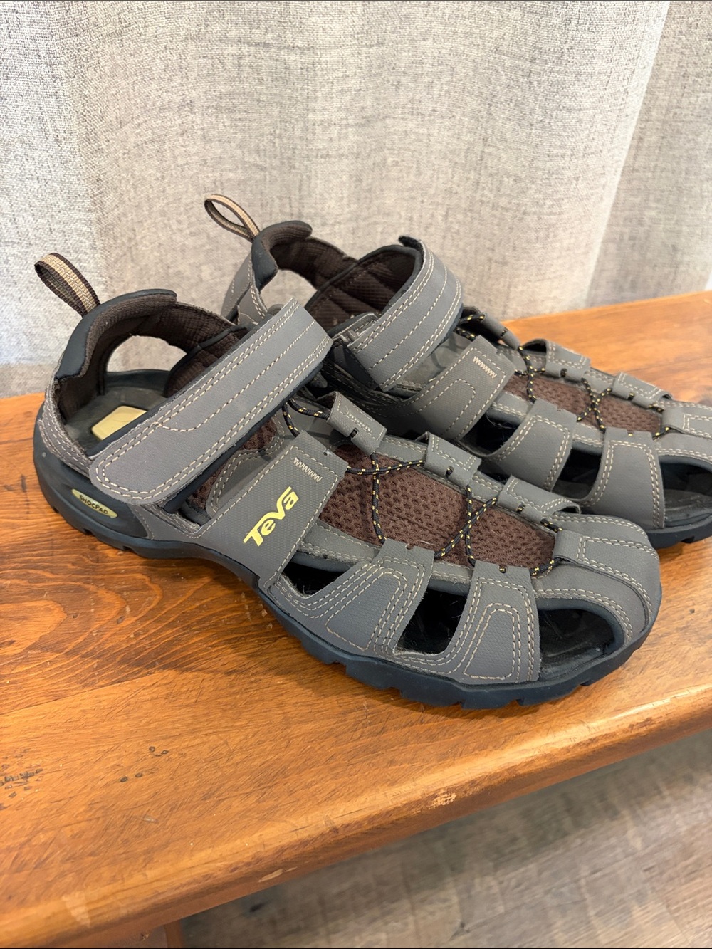 Teva Gray and Brown Outdoor Closed-Toe Sandals - Men’s 10